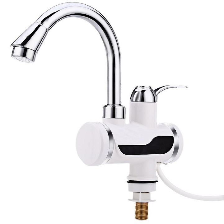 Robinet Electric Instant cu Dus, Apa Calda 30-60°C, 3000W, Afisaj LED, Pipa Rotativa 360°, Debit 1.5-2L/min, Economie de Energie, Montaj Simplu, Ideal pentru Bucatarie, Baie, Case de Vacanta [6]