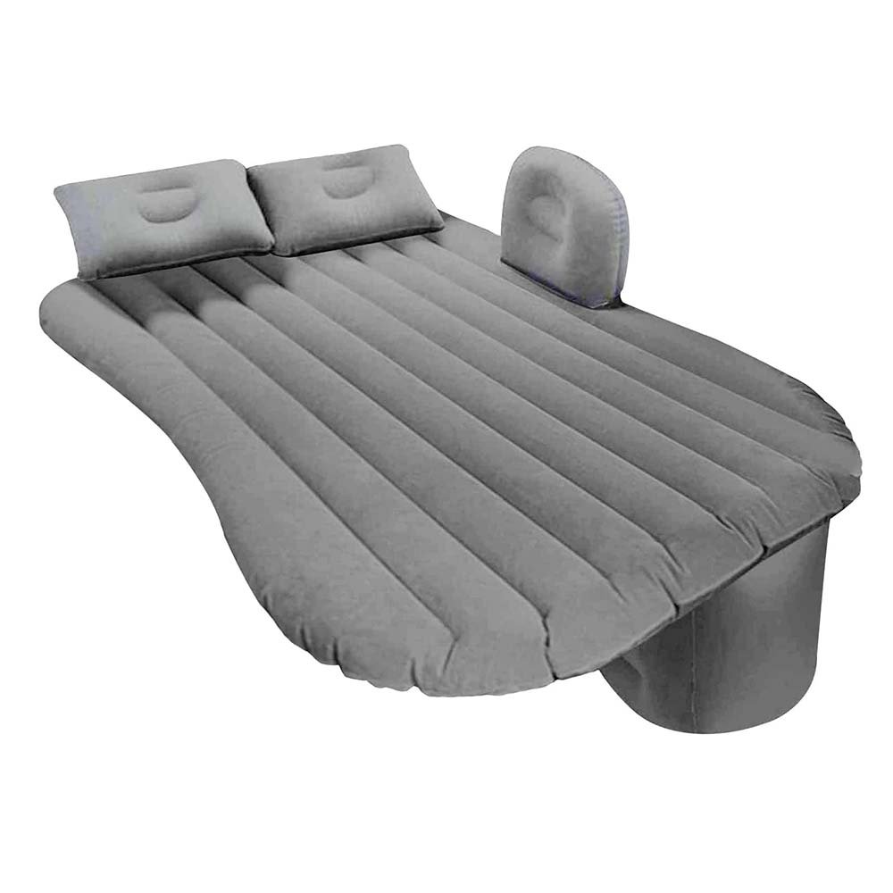 Saltea Auto Gonflabila ZMR pentru Bancheta Masinii, 75x125 cm, cu 2 Perne Incluse si Pompa Electrica, Design Ergonomic, Material PVC Rezistent, Impermeabil, Culoare Gri [1]