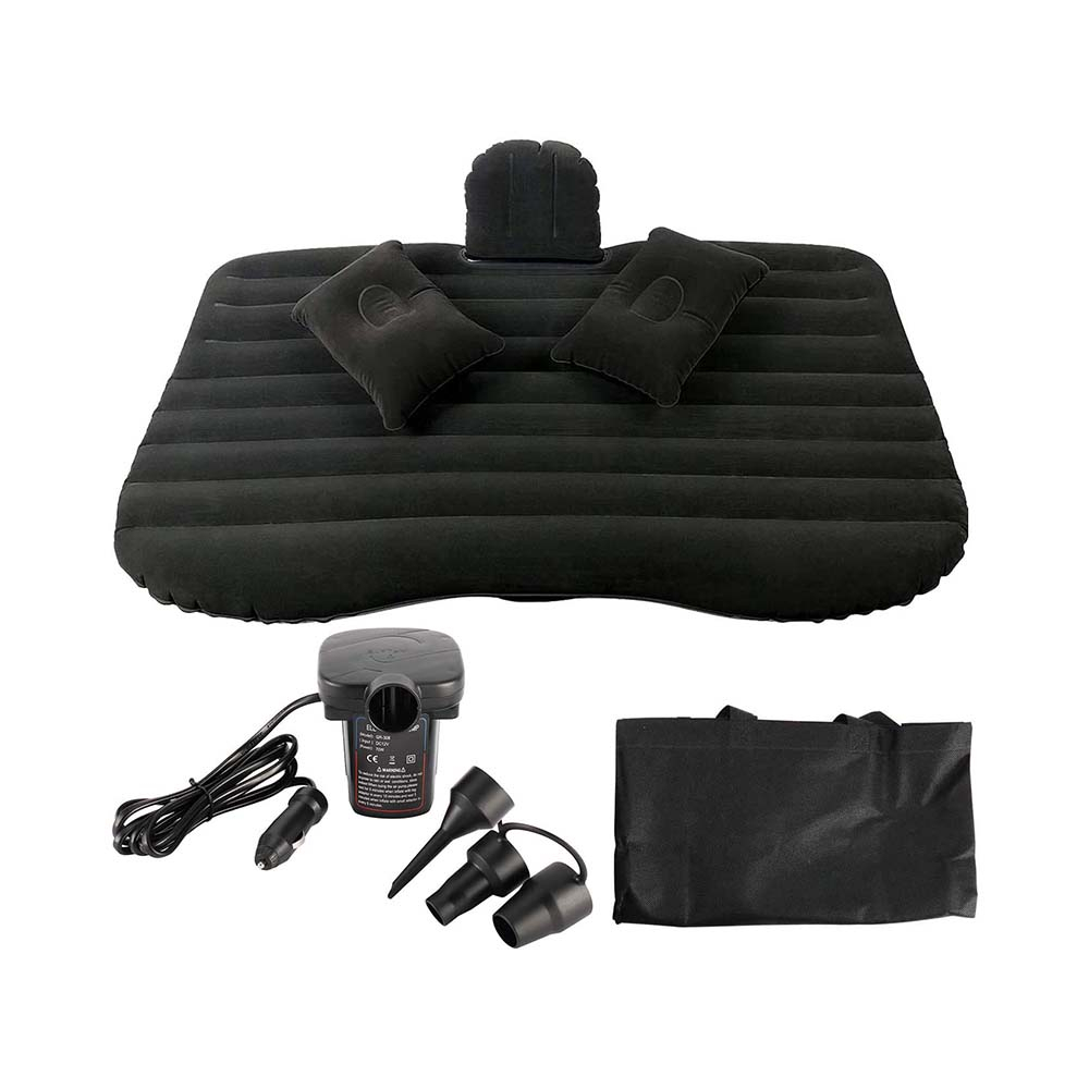 Saltea Auto Gonflabila ZMR pentru Bancheta Masinii, 75x125 cm, cu 2 Perne Incluse si Pompa Electrica, Design Ergonomic, Material PVC Rezistent, Impermeabil, Culoare Gri [2]