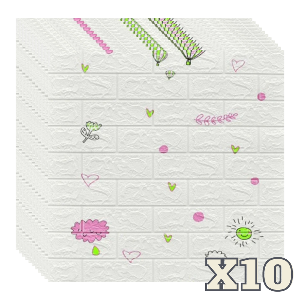 Set 10 Panouri Decorative Autoadezive 3D ZMR, 70x77 cm, Model 'Cer Jucaus', Grosime 3 mm, Material PVC Rezistent, Acoperire: 5,4 mp – Design Artistic cu Elemente Desenate [1]