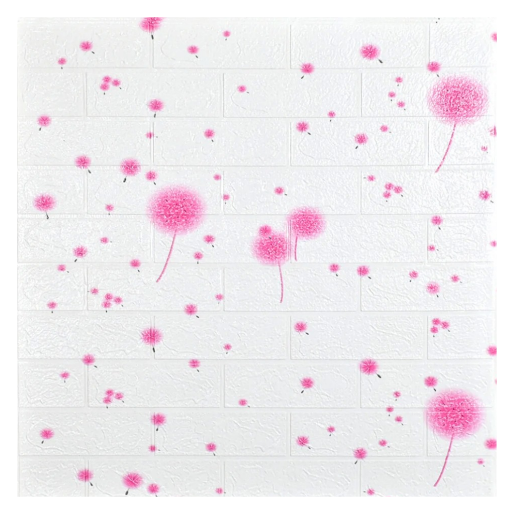 Set 10 Panouri Decorative Autoadezive 3D ZMR, 70x77 cm, Model 'Puf Roz de Papadie', Grosime 3 mm, Material PVC Rezistent la Apa, Acoperire: 5,4 mp – Transformare Rapida si Eleganta a Peretilor [4]