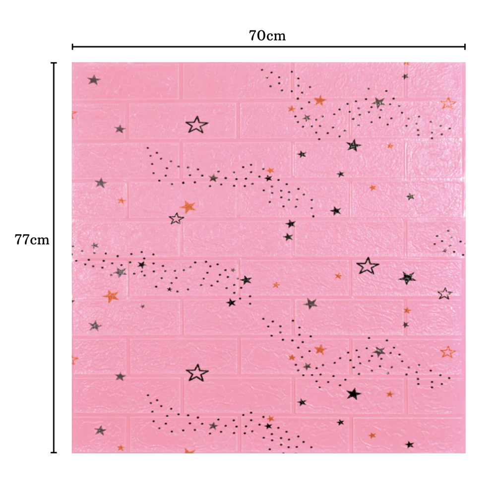 Set 10 Panouri Decorative Autoadezive 3D ZMR, 70x77 cm, Model 'Vis Galactic Roz', Grosime 3 mm, Material PVC Rezistent, Acoperire: 5,4 mp – Design Stelar cu Accente Jucause [3]