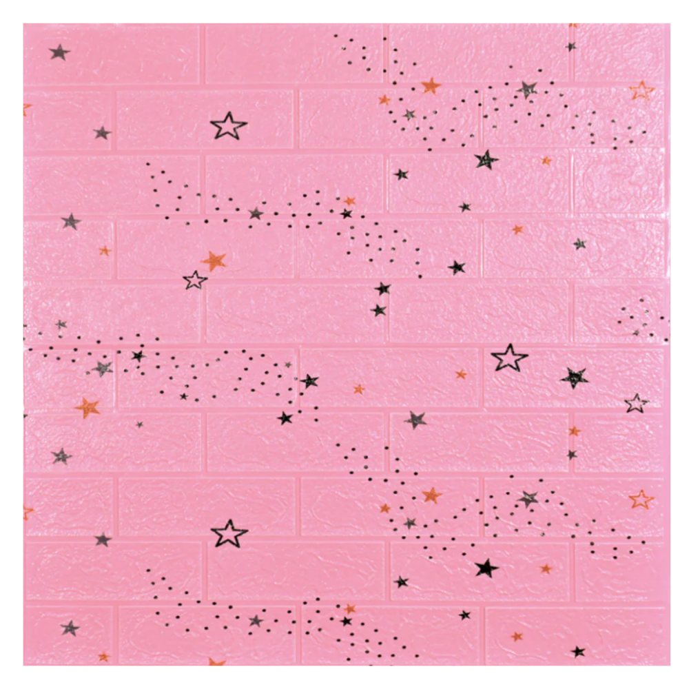 Set 10 Panouri Decorative Autoadezive 3D ZMR, 70x77 cm, Model 'Vis Galactic Roz', Grosime 3 mm, Material PVC Rezistent, Acoperire: 5,4 mp – Design Stelar cu Accente Jucause [4]