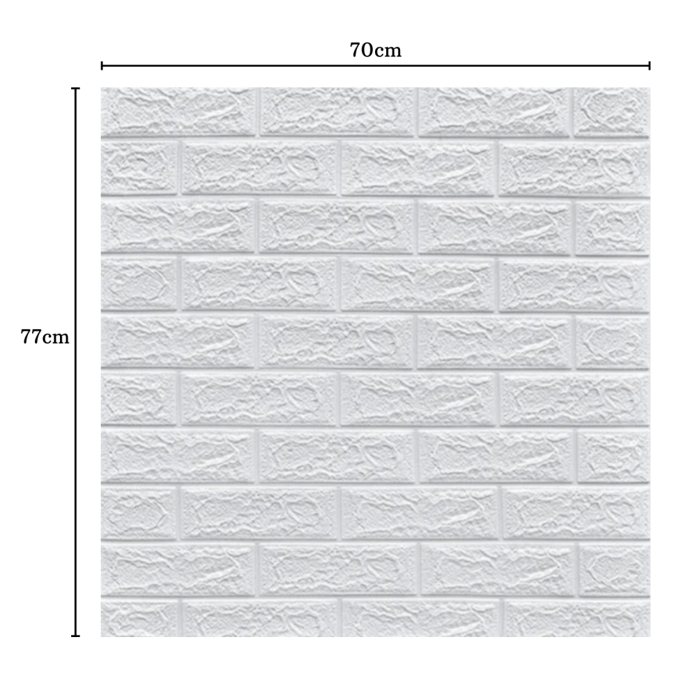 Set 10 Panouri Decorative Autoadezive 3D ZMR, 70x77 cm, Model 'Caramida Alba Minimalista', Grosime 3 mm, Material PVC Rezistent la Apa, Acoperire: 5,4 mp – Perfecte pentru Livinguri si Dormitoare cu S [2]