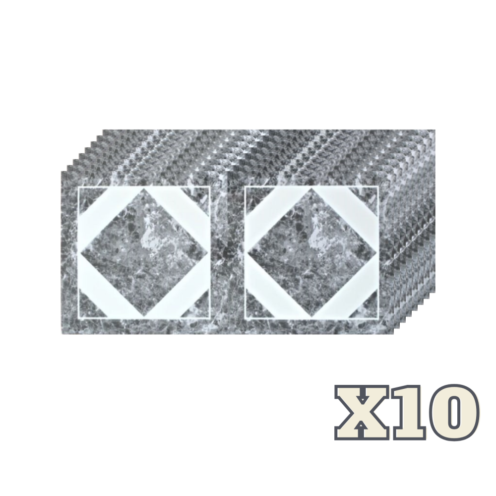 Set 10 Plăci Imitatie Marmură Autoadezive ZMR, 30x60 cm, Model 'Geometric Royal', Grosime 2 mm, Material PVC Impermeabil, Acoperire: 1,8 mp – Pentru Interioare Distincte și Elegante - ZMR [1]