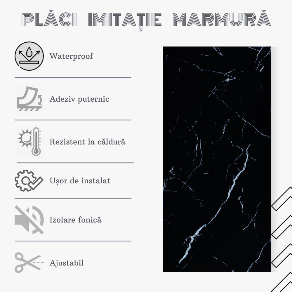 Set 10 Placi Imitatie Marmura Autoadezive ZMR, 30x60 cm, Model 'Noaptea de Jad', Grosime 2 mm, Material PVC Impermeabil, Acoperire: 1, 8 mp – Design Misterios in Nuante de Jad [4]