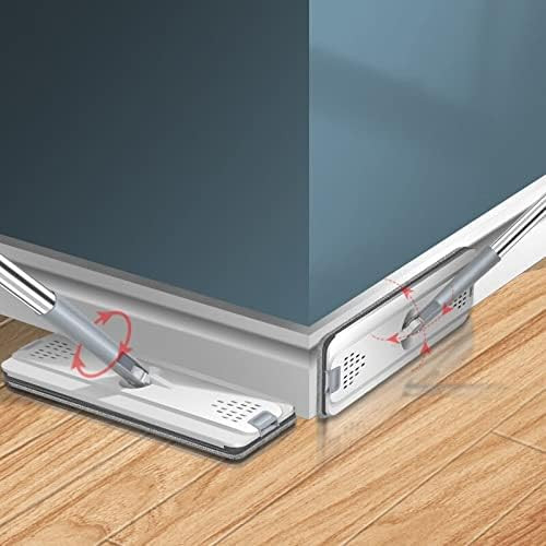 Set Mop Profesional ZMR cu Galeata si 2 Lavete din Microfibra, Functie de Autostoarcere, 360° Rotatie, Plastic si Metal Rezistent, Ideal pentru Podele din Lemn, Gresie si Linoleum, Culoare Alb [14]