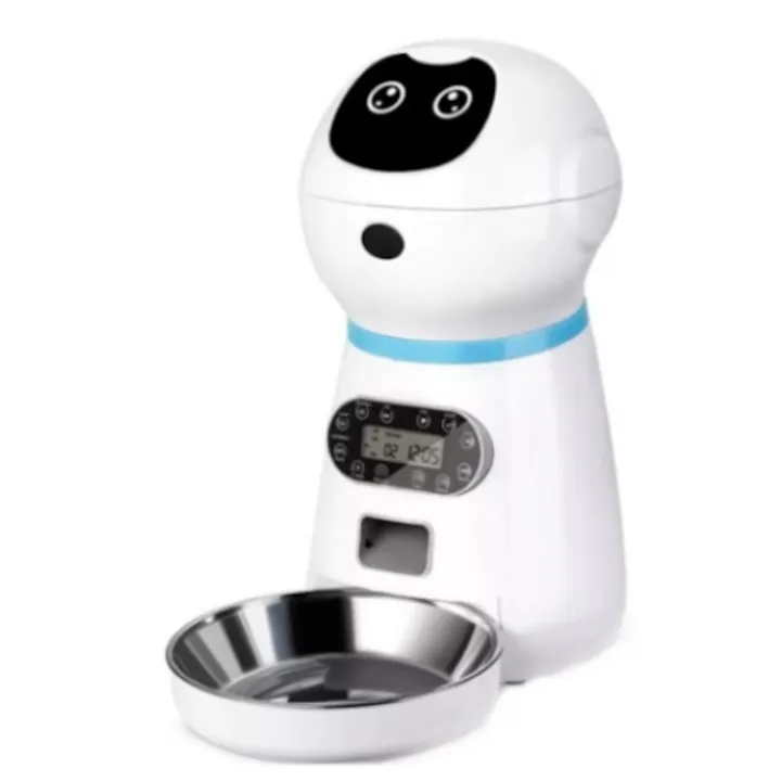 Jucarii animale - Hrănitor automat ZMR pentru câini și pisici, rezervor 3.5L, funcție smart cu programare și sunet de hranire, distribuitor hrană uscată, ușor de curățat