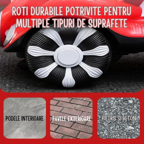 Scuter electric pentru copii ZMR 3-6 ani, 6V 4Ah, aparat făcut baloane și boxă muzicală, viteză 3.5-5.5 km/h, telecomandă roșu [3]