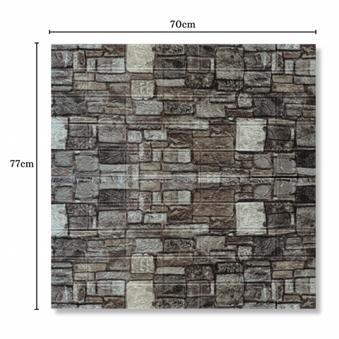 Set 10 Panouri Decorative Autoadezive 3D ZMR, 70x77 cm, Model 'Eleganta din Piatra Rustica', Grosime 3 mm, Material PVC Rezistent, Acoperire: 5,4 mp – Un Aspect Autentic cu Tonuri Naturale [1]