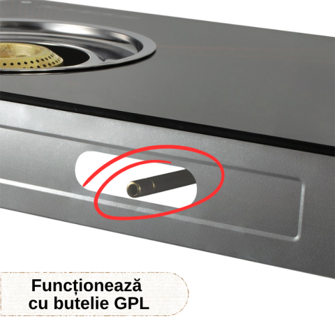 Aragaz Portabil ZMR pe Gaz GPL, 3 Arzatoare Puternice, Sticla Securizata Neagra, Aprindere Electronica Quartz, Cadru Antiderapant, Butoane Control PVC, Dimensiuni 680×358 mm, Ideal pentru Bucatarie, C [4]