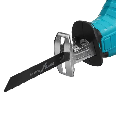 Fierastrau Electric Sabie ZMR Profesional 48V cu 2 Acumulatori Li-Ion 2.0Ah, 4 Lame pentru Lemn Metal Plastic, Viteza 2800 RPM, Lungime Cursa 22mm, Clema Rapida Schimbare Lama, Valiza Transport, Maner [5]