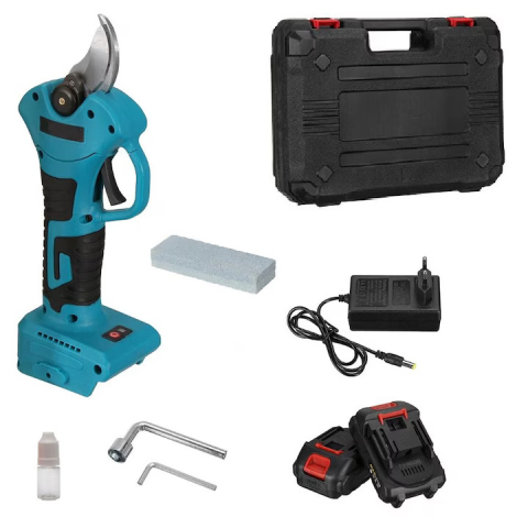 Foarfeca Electrica ZMR 48V 2x Baterii 2000mAh Li-Ion, Motor Brushless, Lame SK5 Otel Carbon, Taiere Crengi 0-30mm, Autonomie 3.5h, Incarcare 2h, Greutate Redusa, Kit Complet: Incarcator, Ulei, Piatra [3]