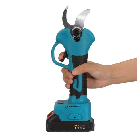 Foarfeca Electrica ZMR 48V 2x Baterii 2000mAh Li-Ion, Motor Brushless, Lame SK5 Otel Carbon, Taiere Crengi 0-30mm, Autonomie 3.5h, Incarcare 2h, Greutate Redusa, Kit Complet: Incarcator, Ulei, Piatra [1]