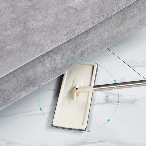 Mop Profesional cu Galeata cu Doua Cuve, Rotativ 360, Maner Telescopic Inox, Lavete Microfibra Reutilizabile [10]