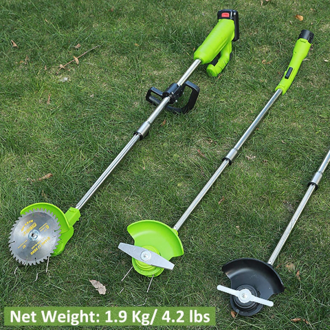 Motocoasa Electrica Profesionala ZMR 48V, 2x Acumulatori 4000mAh, 18000 RPM, Motor 1800W, Disc Metalic 15cm, 2 Cutite Otel, 5 Cutite Plastic, Brat Ajustabil 90-120cm, Cap Rotativ 90°, Autonomie 4h, In [15]