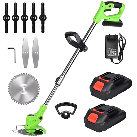 Grădină & exterior - Motocoasa Electrica Profesionala ZMR 48V, 2x Acumulatori 4000mAh, 18000 RPM, Motor 1800W, Disc Metalic 15cm, 2 Cutite Otel, 5 Cutite Plastic, Brat Ajustabil 90-120cm, Cap Rotativ 90°, Autonomie 4h, In