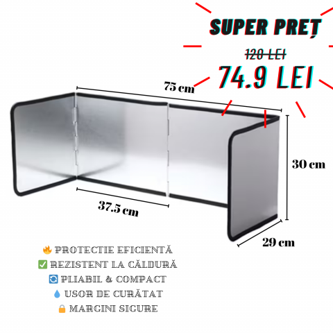 Curățenie și întreținere - Placă de Protecție pentru Aragaz – Bucătărie Curată, Fără Efort!