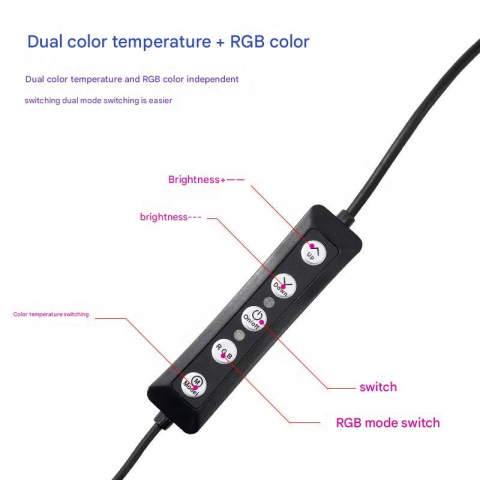 RGB Ring Light – Iluminare spectaculoasă, 15 efecte colorate & control total [2]