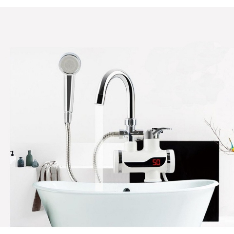 Robinet Electric Instant cu Dus, Apa Calda 30-60°C, 3000W, Afisaj LED, Pipa Rotativa 360°, Debit 1.5-2L/min, Economie de Energie, Montaj Simplu, Ideal pentru Bucatarie, Baie, Case de Vacanta [2]