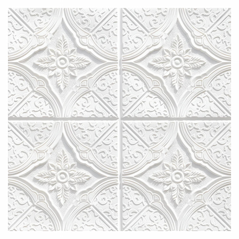 Set 10 Panouri Decorative Autoadezive 3D ZMR, 70x70 cm, Model 'Geometric Floral', Grosime 3 mm, Material PVC Rezistent la Apa, Acoperire: 4, 9 mp – Pereti Sofisticati si Delicati [3]