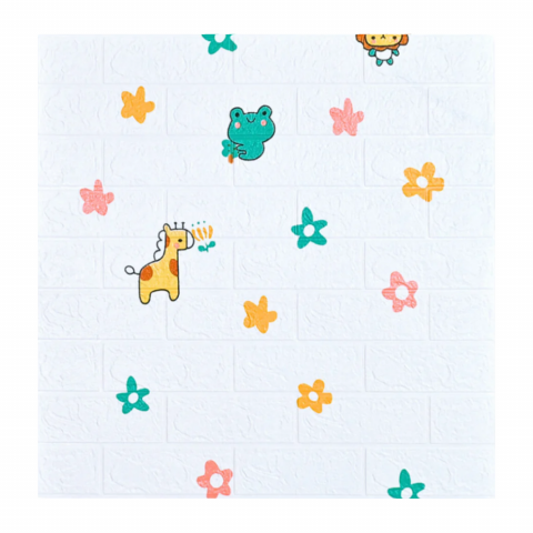 Set 10 Panouri Decorative Autoadezive 3D ZMR, 70x77 cm, Model 'Prieteni Veseli din Jungla', Grosime 3 mm, Material PVC Rezistent, Acoperire: 5,4 mp – Un Decor Plin de Culoare si Energie [3]