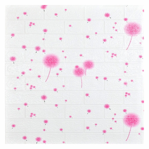 Set 10 Panouri Decorative Autoadezive 3D ZMR, 70x77 cm, Model 'Puf Roz de Papadie', Grosime 3 mm, Material PVC Rezistent la Apa, Acoperire: 5,4 mp – Transformare Rapida si Eleganta a Peretilor [3]