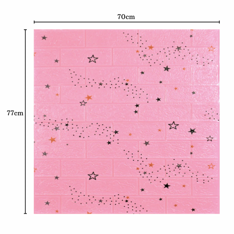 Set 10 Panouri Decorative Autoadezive 3D ZMR, 70x77 cm, Model 'Vis Galactic Roz', Grosime 3 mm, Material PVC Rezistent, Acoperire: 5,4 mp – Design Stelar cu Accente Jucause [2]