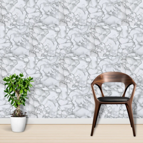Set 10 Plăci Imitatie Marmură Autoadezive ZMR, 30x60 cm, Model 'Lumina Arctică', Grosime 2 mm, Material PVC Impermeabil, Acoperire: 1,8 mp – Pentru Interioare Rafinate și Moderne - ZMR [4]