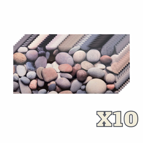 Placi Imitatie Marmura Autoadezive - Set 10 Plăci Decor Autoadezive ZMR, 30x60 cm, Model 'Răgaz Printre Pietre', PVC Impermeabil, Grosime 2 mm, Acoperire: 1,8 mp – Perfect pentru Design Modern și Natural - ZMR