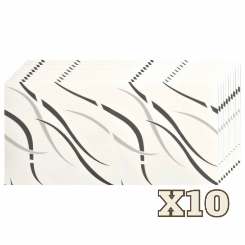 Placi Imitatie Marmura Autoadezive - Set 10 Placi Imitatie Marmura Autoadezive ZMR, 30x60 cm, Model 'Linii Abstracte', Grosime 2 mm, Material PVC Rezistent, Acoperire: 1,8 mp – Ideale pentru Spatii Moderne si Creative