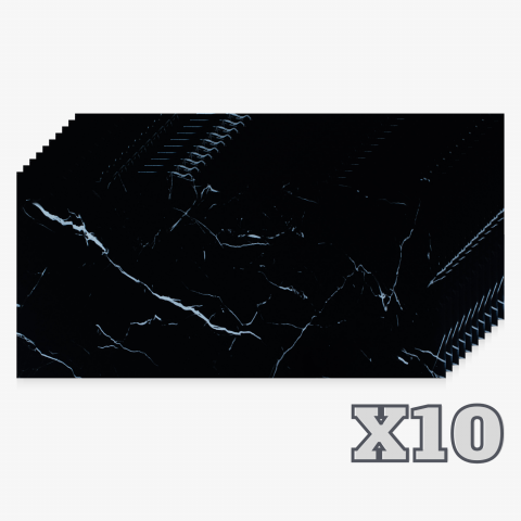 Placi Imitatie Marmura Autoadezive - Set 10 Placi Imitatie Marmura Autoadezive ZMR, 30x60 cm, Model 'Noaptea de Jad', Grosime 2 mm, Material PVC Impermeabil, Acoperire: 1, 8 mp – Design Misterios in Nuante de Jad
