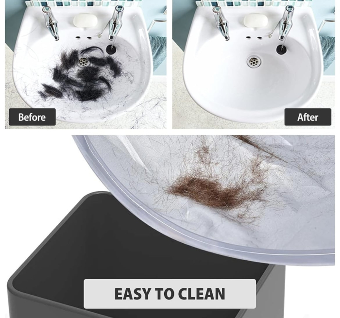 Pelerina de tuns, 60cm, gri argintiu, design umbrela, pentru barbati, 1 bucata [6]