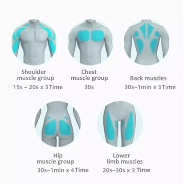 Aparat masaj intens pentru dureri musculare reumatice , anticelulitic, facial gun, 4 capete, 6 trepte de intensitate, negru [5]