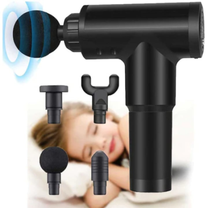 Aparat masaj intens pentru dureri musculare reumatice , anticelulitic, facial gun, 4 capete, 6 trepte de intensitate, negru [3]