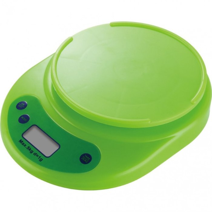 Cantar pentru bucatarie, bol inclus, greutate maxima 5 Kg, display LCD, inchidere automata, verde [5]