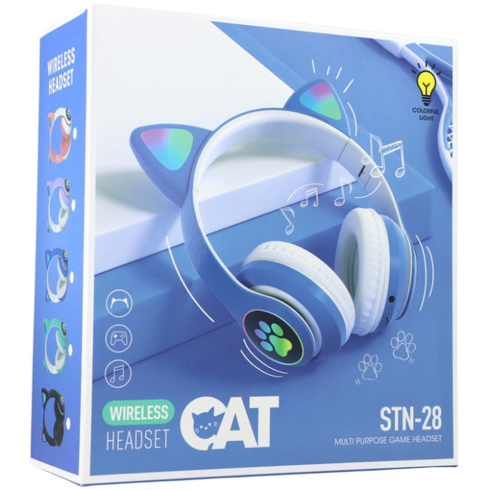 Casti audio copii, Protect, RGB, Bluetooth, Albastru [3]