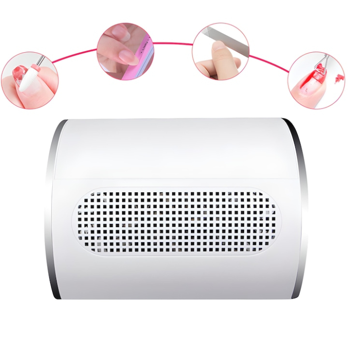 Colector, aspirator praf unghii profesional cu 3 ventilatoare, 40W, Alb [3]