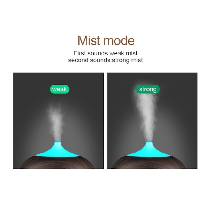 Difuzor aromaterapie cu ultrasunete si lumina LED 7 culori, 550 ml, wenge [5]