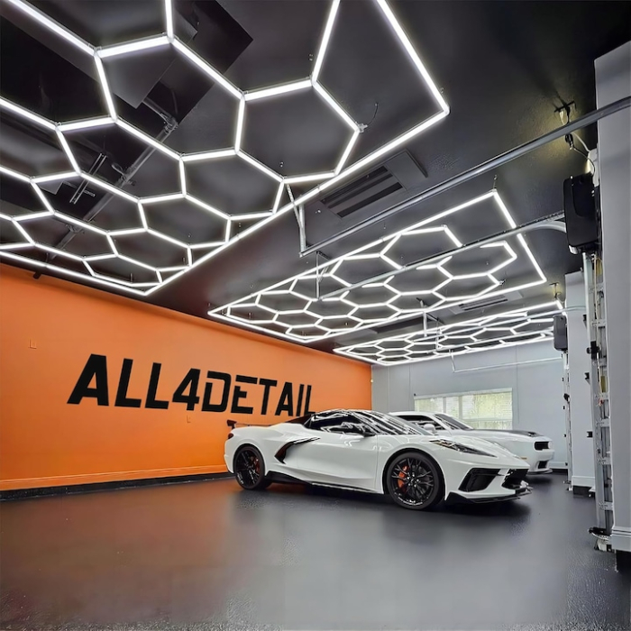 Hexagoane LED, Honeycomb, 512w, 2, 40m x 4, 80m, Alb Rece 6500K, Alimentare 220V, Garaj, Atelier, Salon, Frizerie, Magazin, Service [3]