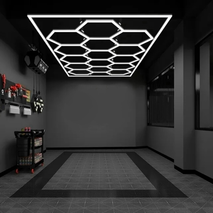 Hexagoane LED, Honeycomb, 512w, 2, 40m x 4, 80m, Alb Rece 6500K, Alimentare 220V, Garaj, Atelier, Salon, Frizerie, Magazin, Service [2]