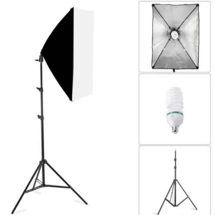 Kit Lumina Continua Softbox 70x50cm pentru Studio Foto cu 1 filtru difuzie si Suport Trepied Reglabil 78-230cm [2]