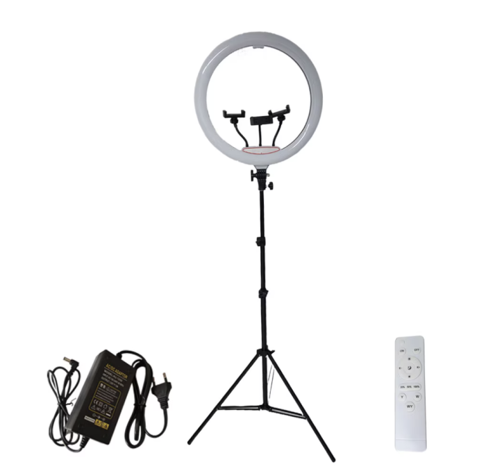 Lampa circulara profesionala ring light, 50 W, cu diametru 56cm, 180 x LED SMD, 10 nivele de intensitate, lumina rece, calda si neutra, photo, video si makeup cu trepied 210cm inclus, [7]