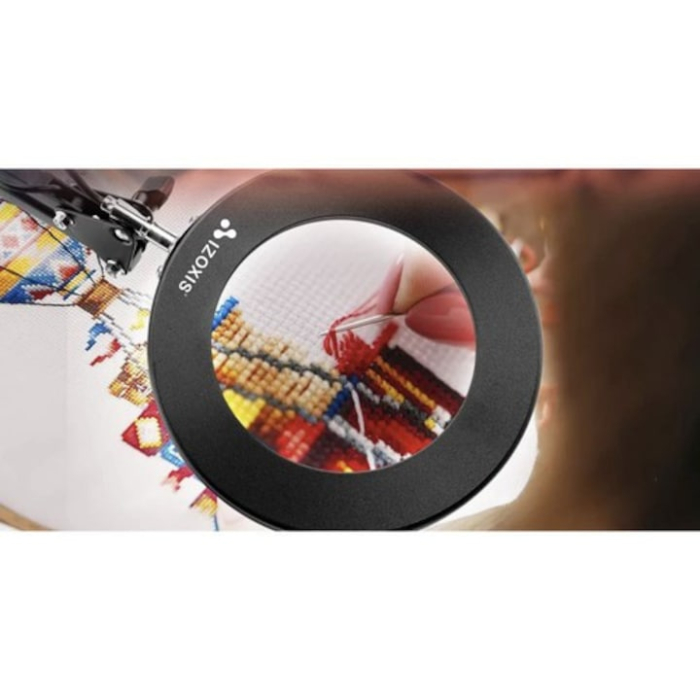 Lampa cu Lupa Izoxis, Iluminare LED, Alimentare USB, Rotunda, 10 niveluri de intensitate a luminii, culoare lumina rece, neutra, calda, 65 x 15 x 5 cm, culoare negru [5]