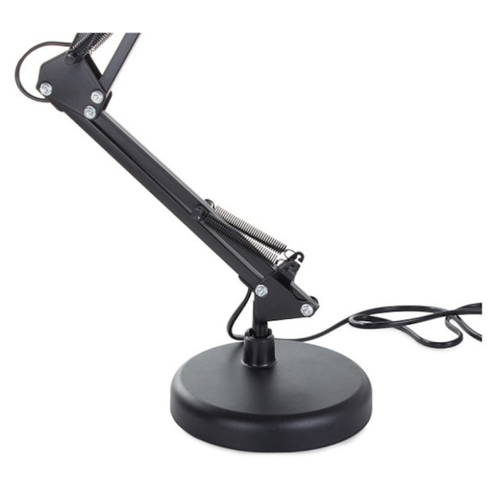 Lampa de birou 40W, Soclu E27, Veioza cu brat reglabil, Negru/Alb, Negru [5]