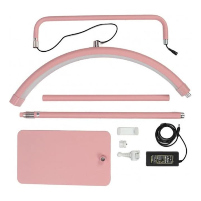 Lampa semiluna led moonlight - roz cu LED 58 cm, 40W, Lumina Calda, Rece, cu rotire 360°, ideala pentru Gene, Manichiura, Studio Tatuaje [3]