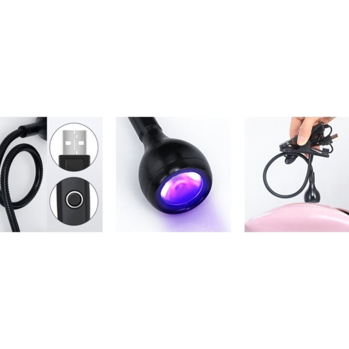 Lampa UV/LED mini Fast Lamp, Uscare rapida si fara maini negre, pentru manichiura si pedichiura,360°unghi liber reglabil,1,5 metri cu buton ON/OFF, Negru [4]