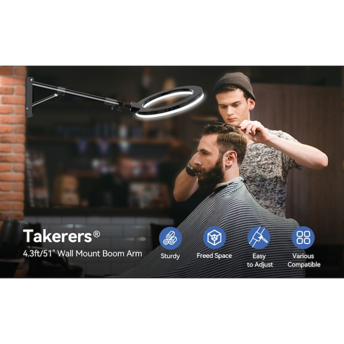 Lumina LED cu Brat Mobil, Bi-color 3200K-5600K, Intensitate Reglabila, Set cu Suport, 74-136cm ZoePRO COOL [4]