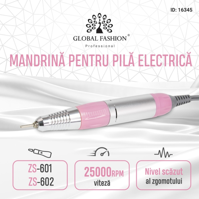 Mandrina rezerva pentru freza electrica, ZS-601, ZS-602, 25000 rotatii, Roz [5]