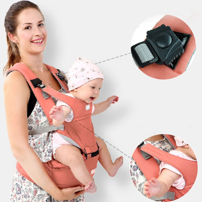 Marsupiu ergonomic Aiebao cu scaunel, Corai [7]